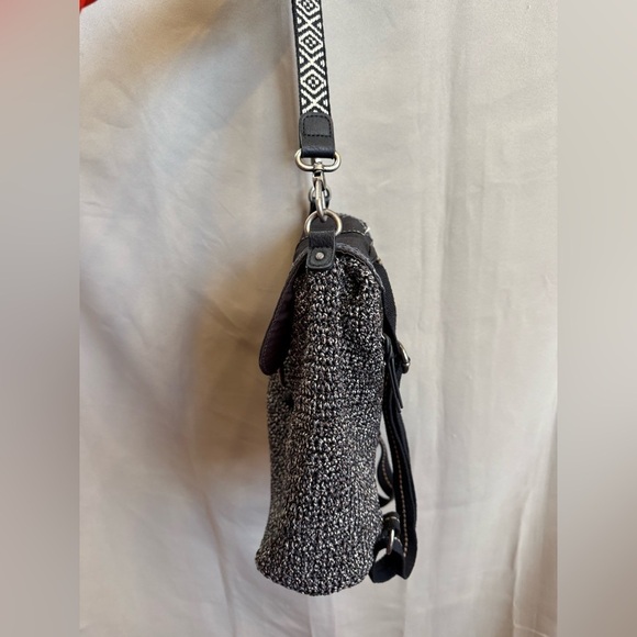 The Sak Avalon Black Gray Crochet Knit Convertible Backpack main image 4